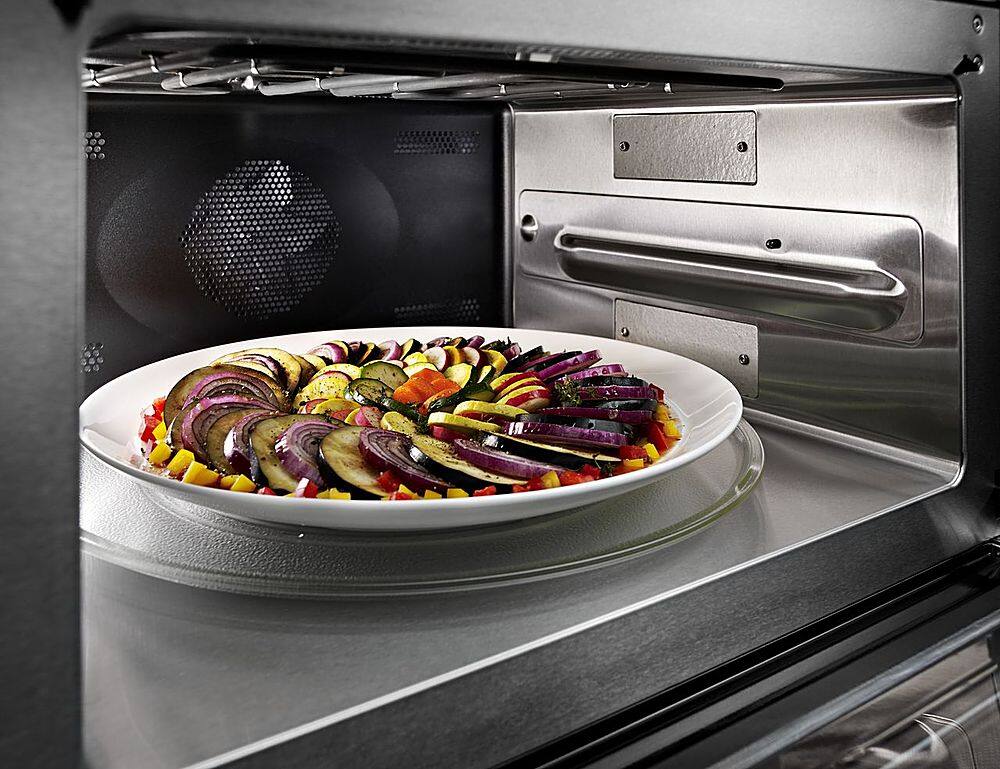 Alt View 18. KitchenAid - 30" Single Electric Convection Wall Oven with Built-In Microwave - White.