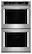 Front. KitchenAid - 27" Built-In Double Electric Convection Wall Oven - Stainless Steel.