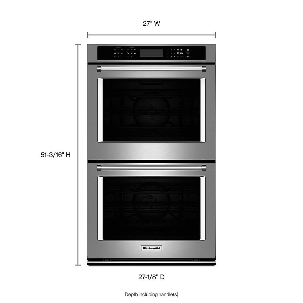 Alt View 11. KitchenAid - 27" Built-In Double Electric Convection Wall Oven - Stainless Steel.