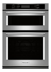 KitchenAid - 30" Single Electric Convection Wall Oven with Built-In Microwave - Stainless steel - Front_Zoom
