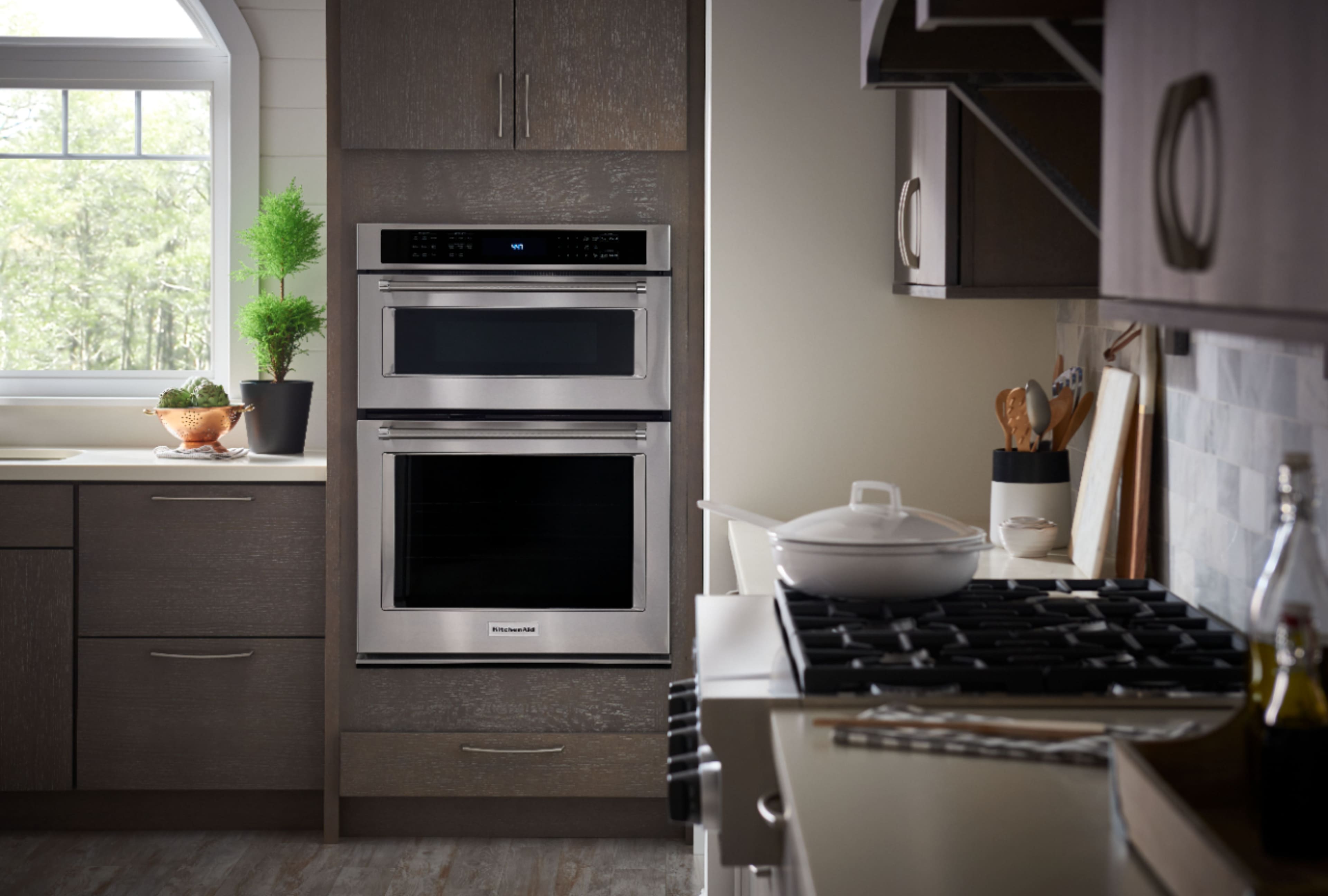 Alt View 13. KitchenAid - 30" Single Electric Convection Wall Oven with Built-In Microwave - Stainless Steel.