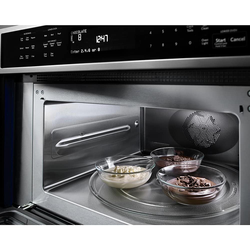 Alt View 15. KitchenAid - 30" Single Electric Convection Wall Oven with Built-In Microwave - Stainless Steel.