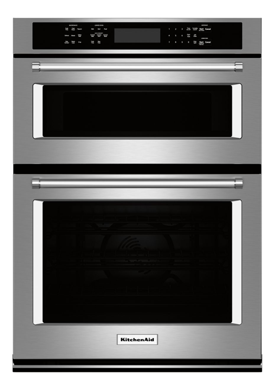 KitchenAid - 27" Single Electric Convection Wall Oven with Built-In Microwave - Stainless steel