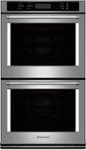Front. KitchenAid - 30" Built-In Double Electric Convection Wall Oven - Stainless Steel.