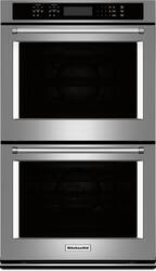 KitchenAid - 30" Built-In Double Electric Convection Wall Oven - Stainless Steel - Front_Zoom