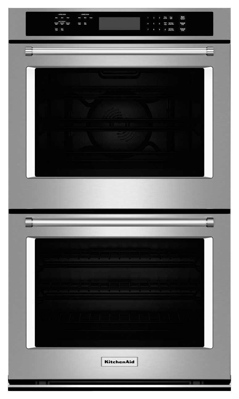 KitchenAid - 27" Built-In Double Electric Convection Wall Oven - Stainless steel