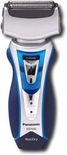 Front Standard. Panasonic - Pro-Curve Men's Triple Blade Shaver - Blue/Silver.