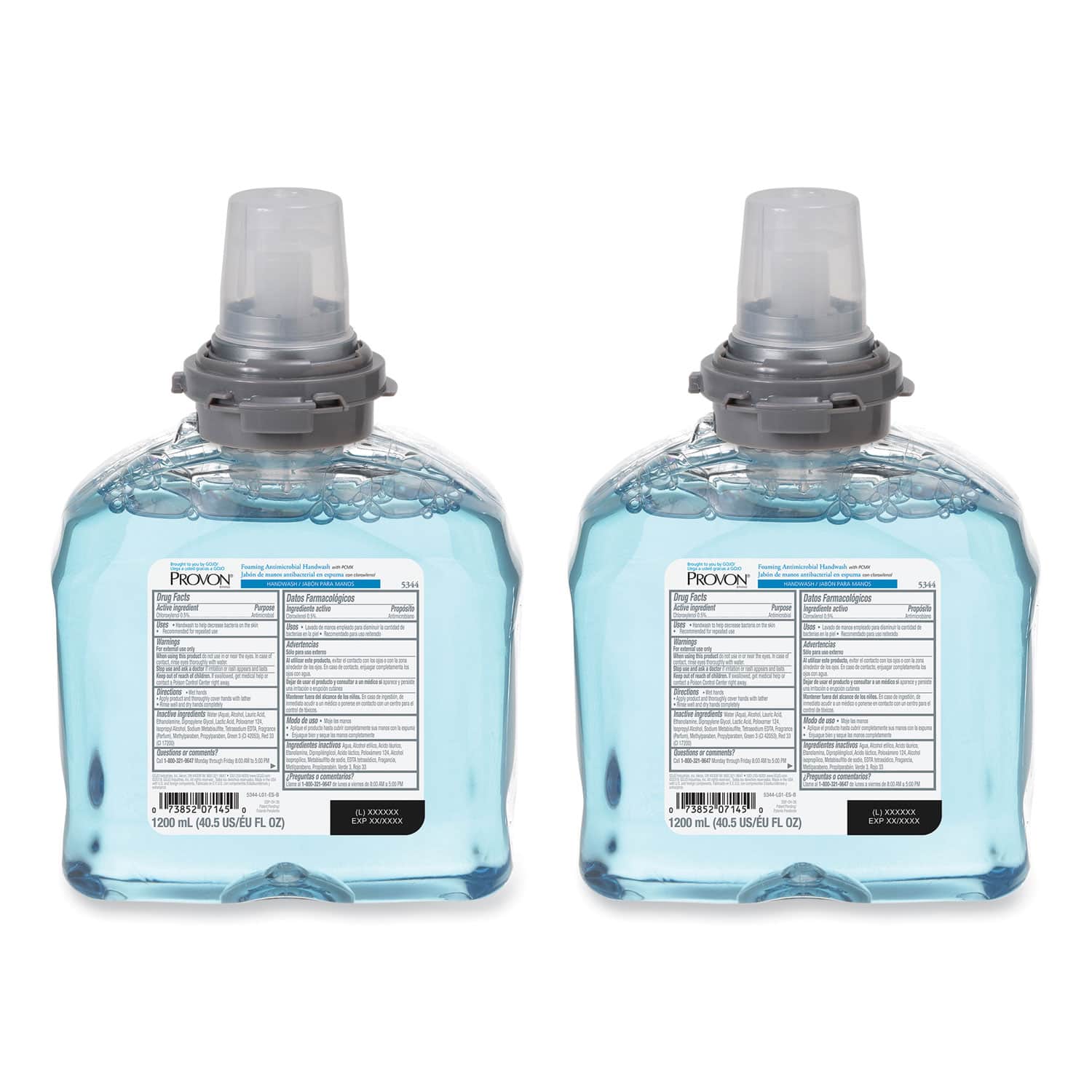GOJO - Foaming Antimicrobial Handwash with PCMX Refill, For TFX Dispenser, Floral Scent, 1,200 mL, 2per Carton