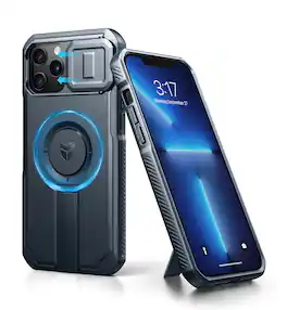 Dexnor - Phone Case for iPhone 13 Pro Max/12 Pro Max with Slide Camera Cover, Compatible with MagSafe, Rugged Magnetic Shockproof - Navy Blue