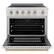 Angle. ZLINE - 36 in. Wide 5 Elements Autograph 5.2 Cu.Ft. Paramount Freestanding Induction Range with Bronze Accents & White Door - Matte White.