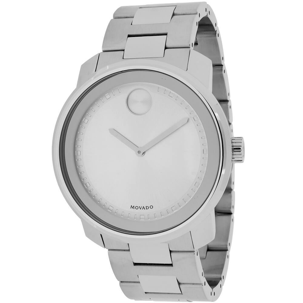Front. Movado - Movado Men's Bold Silver Dial Watch - 3600257 - Silver.