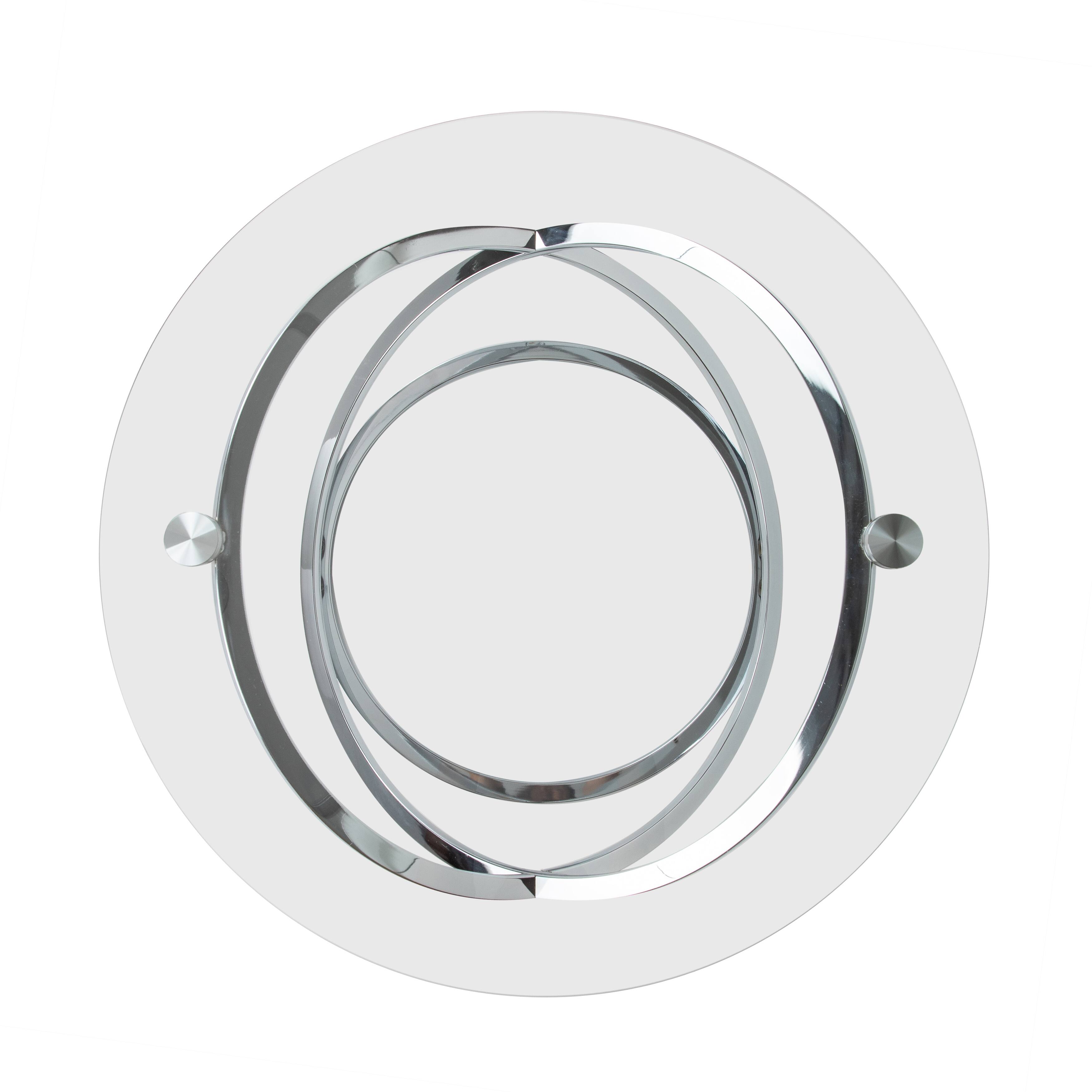 Alt View 9. Danya B - Galaxy Chrome and Tempered Glass Round Coffee Table - Chrome.