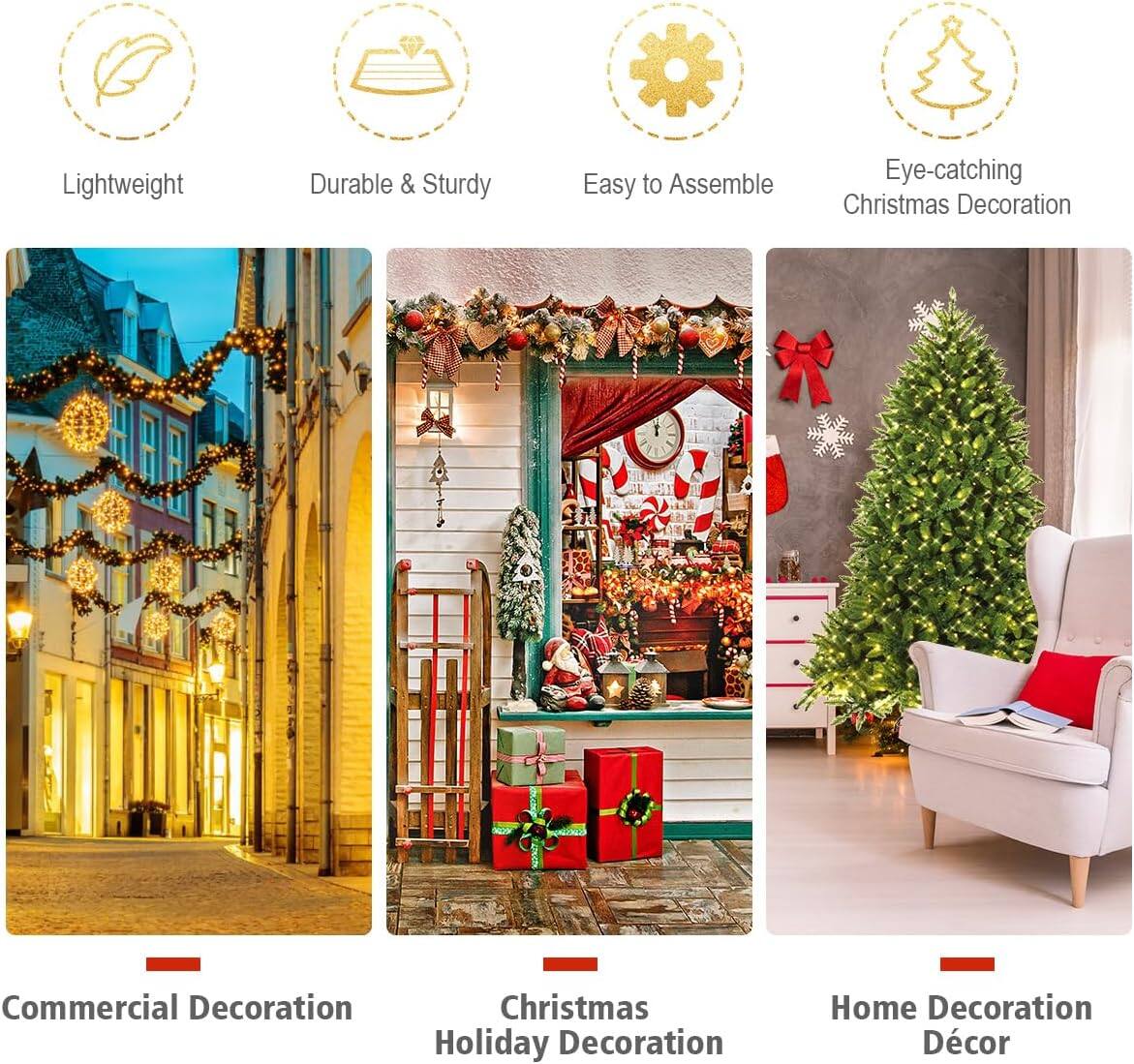Lightweight, Durable & Sturdy Easy to Assemble Eye-catching Christmas Decoration Commercial Decoration Christmas Holiday Decoration Home Decoration