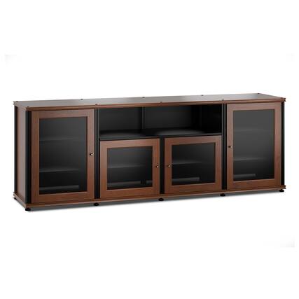 Front. Salamander Designs - Salamander Designs Synergy 345 Quad AV Cabinet (American Cherry with Black Posts) - Cherry/Black.