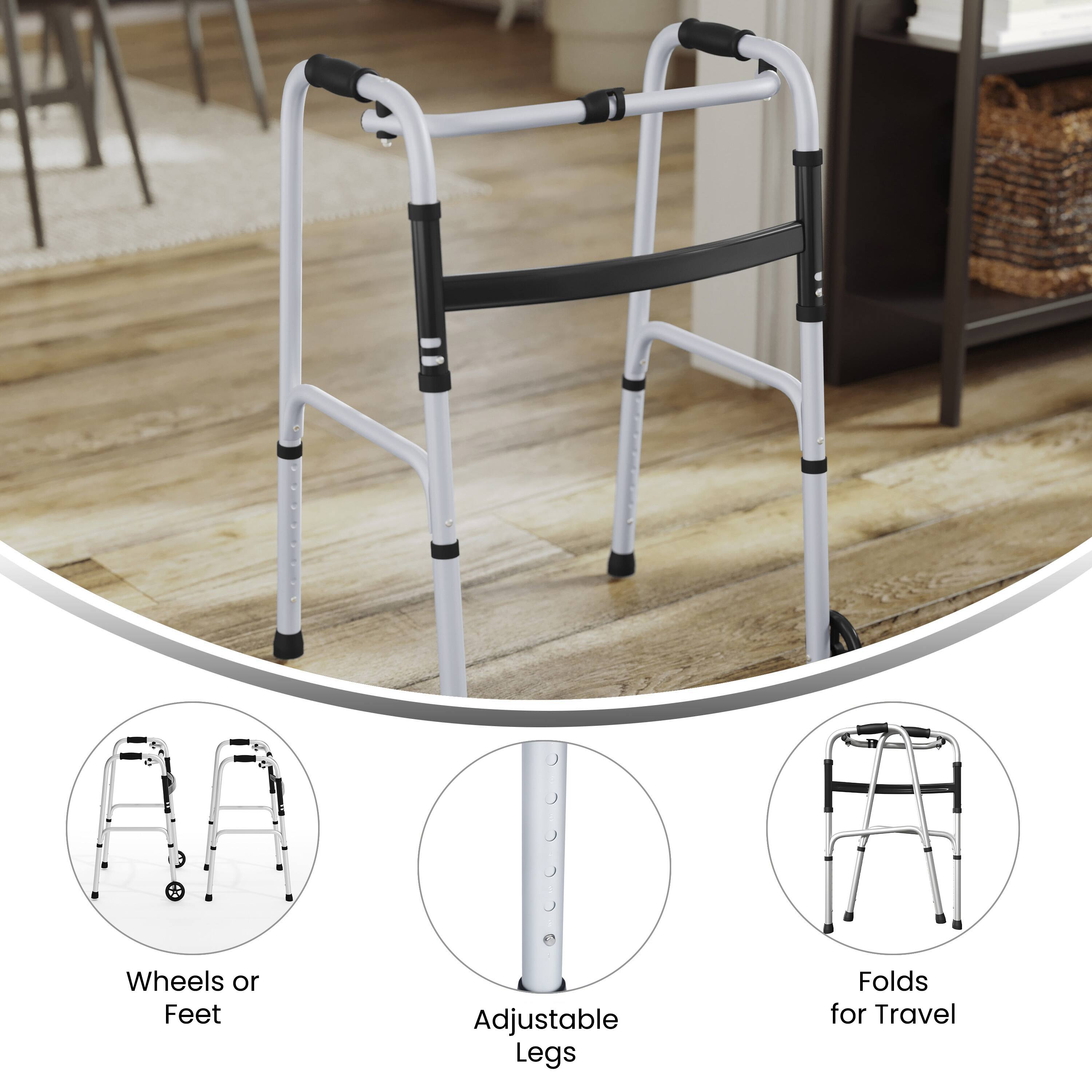 Wheels or Feet Adjustable Legs Folds for Travel