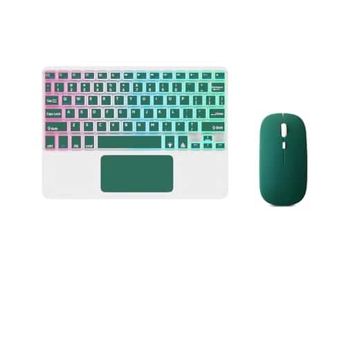 Earthley Blooms - Ultra-slim With Built-in Touchpad And Mouse Portable Mini Wireless Rechargeable Backlit For Ipad Tablet - green hill
