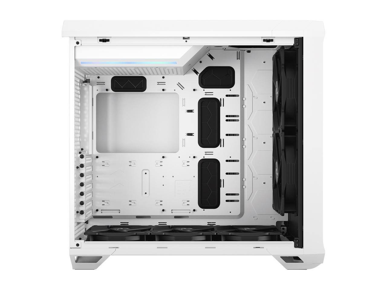 Alt View 7. Fractal Design - Fractal Design Torrent White E-ATX Tempered Glass Window High-Airflow Mid Tower Computer Case - White.