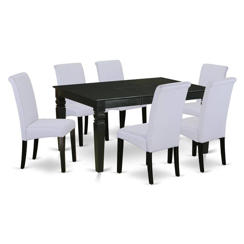 Back. East West Furniture - Dining Room Set Black - Brown.