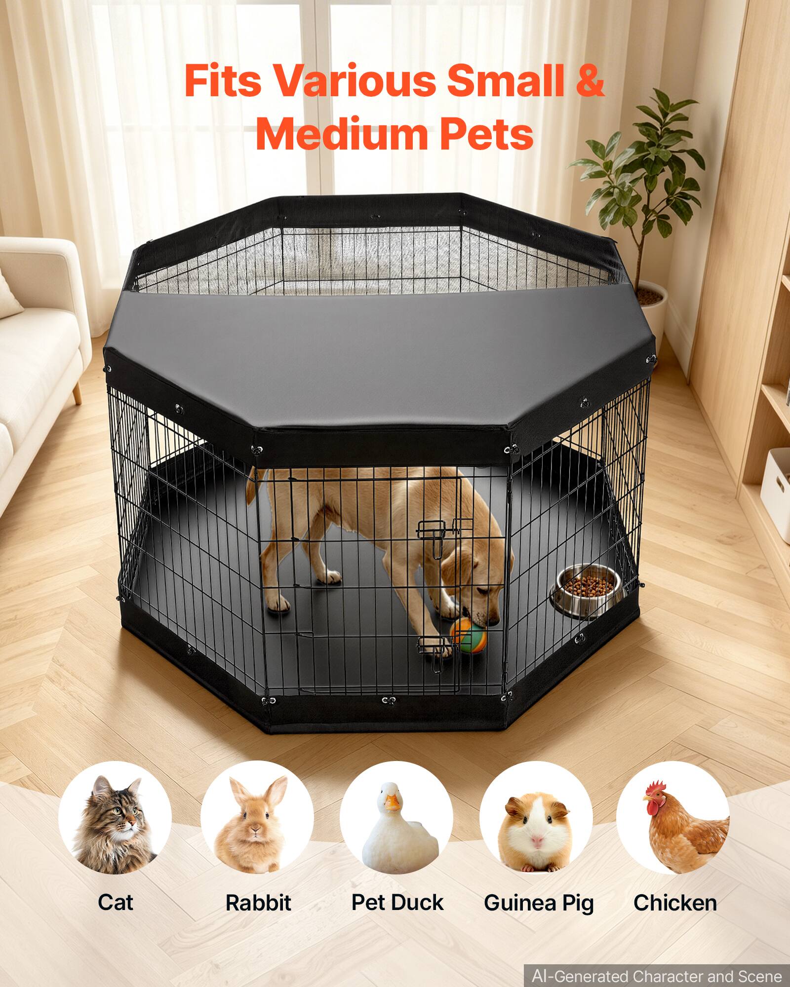 Fits Various Small & Medium Pets

Cat
Rabbit
Pet Duck
Guinea Pig
Chicken

AI-Generated Character and Scene