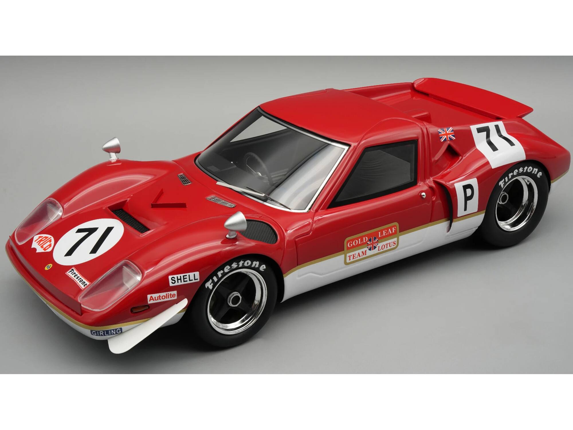 Lotus 62 #71 "Gold Leaf Team Lotus" "Brands Hatch 6 Hrs" 1969 "Mythos Series" w/Display Case 1/18 Model Car Tecnomodel