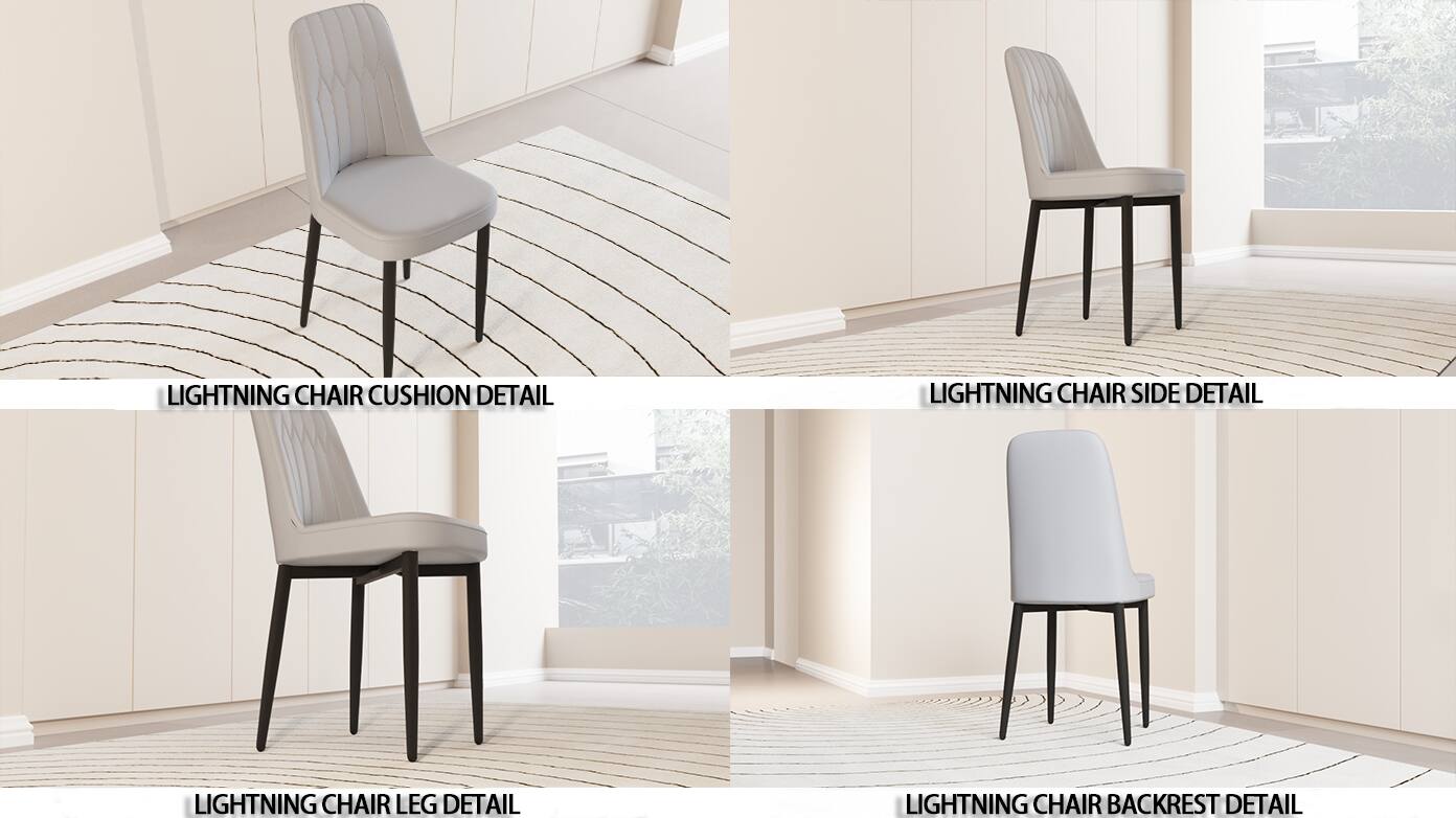 LIGHTNING CHAIR CUSHION DETAIL  
LIGHTNING CHAIR SIDE DETAIL  
LIGHTNING CHAIR LEG DETAIL  
LIGHTNING CHAIR BACKREST DETAIL