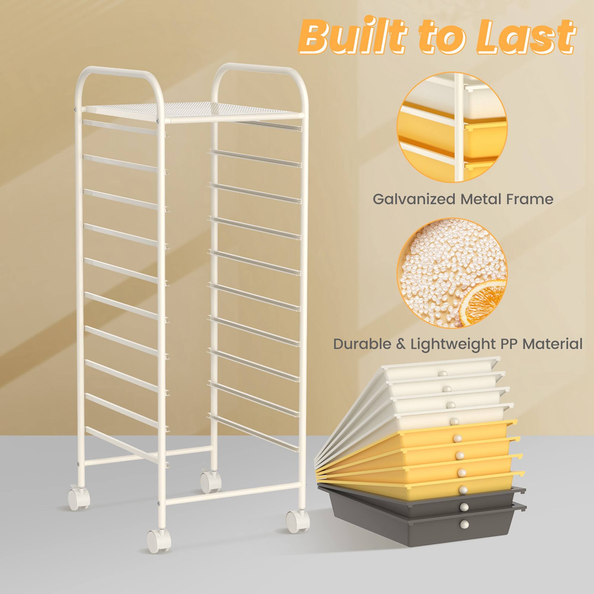 Built to Last Galvanized Metal Frame Durable & Lightweight PP Material