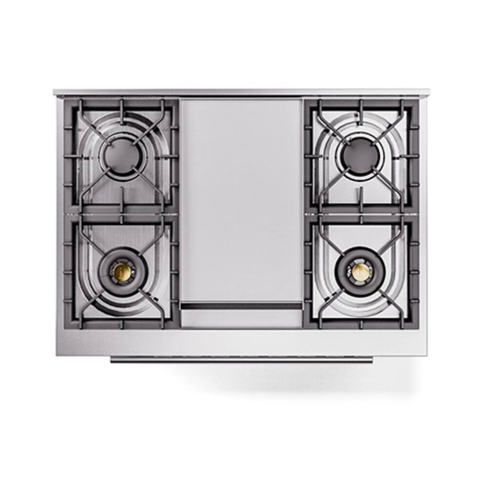 Alt View 5. ILVE - ILVE Professional Plus II Series 36 in. Dual Fuel Range with 6 Sealed Burners + Griddle (Liquid Propane, Satin Trim) - White.