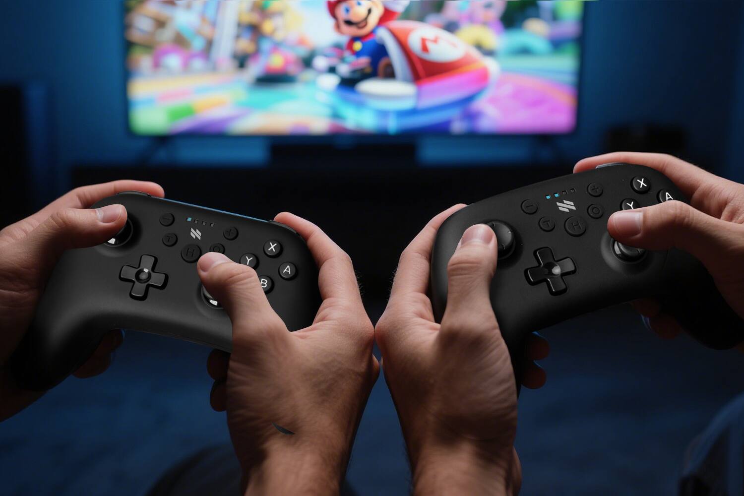 Alt View 3. NEXT - Wireless Rechargeable Pro Controller for Switch 2 & Switch - Midnight - Midnight.