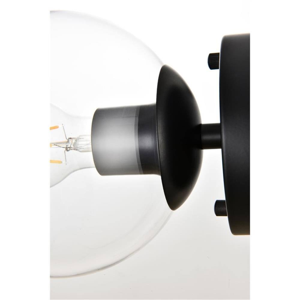 Alt View 3. Living District - Rogelio 1-Light Iron & Glass Bath Sconce - Black.