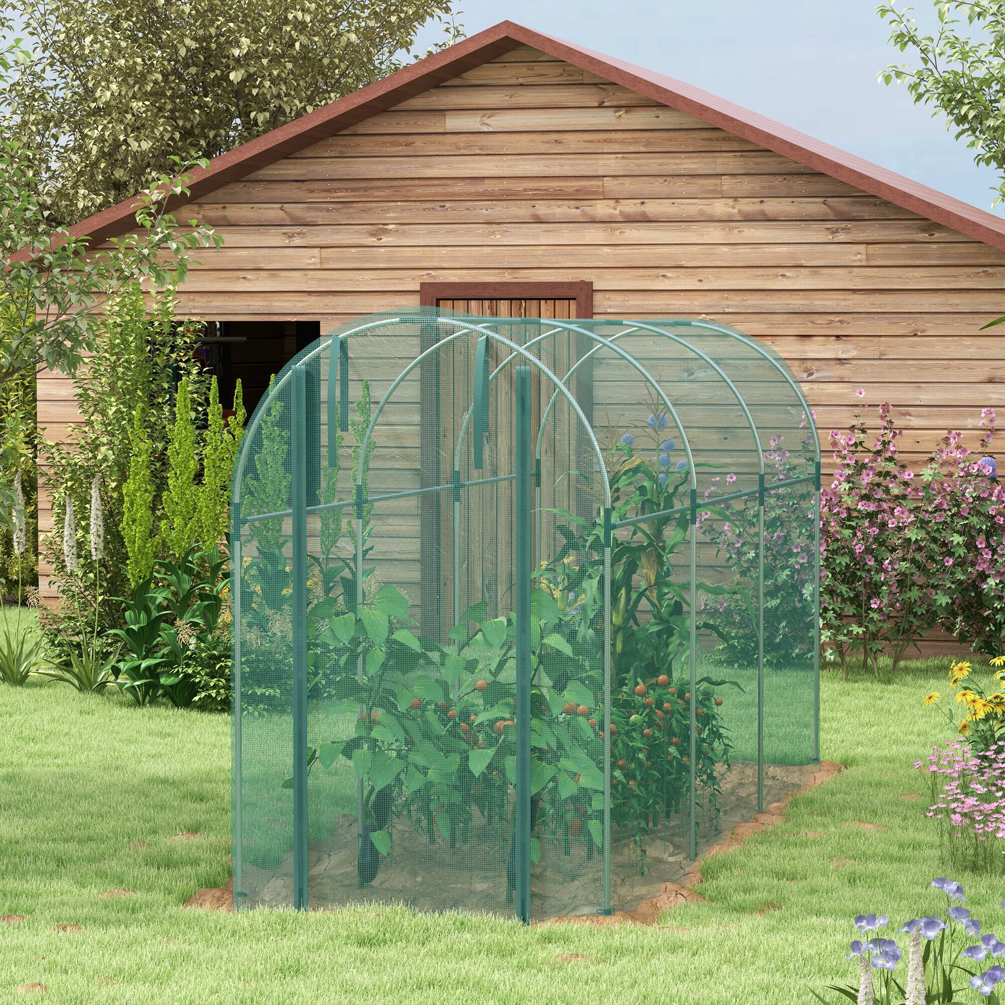 Alt View 7. Outsunny - Steel Crop Cage, Plant Protection Tent with Zippered Door - Green.