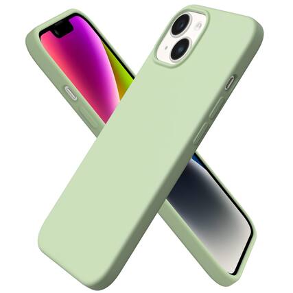 Front. Ornarto - ORNARTO Compatible with iPhone 14 Case 6.1", Slim Liquid Silicone 3 Layers Full Covered Protective Cover-Pistachio Green - Pistachio Green.