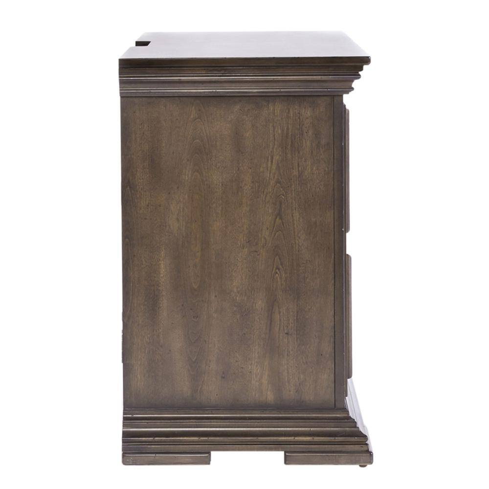 Angle. Liberty Furniture Industries - 2 Drawer Night Stand w/ Charging Station - Brown.