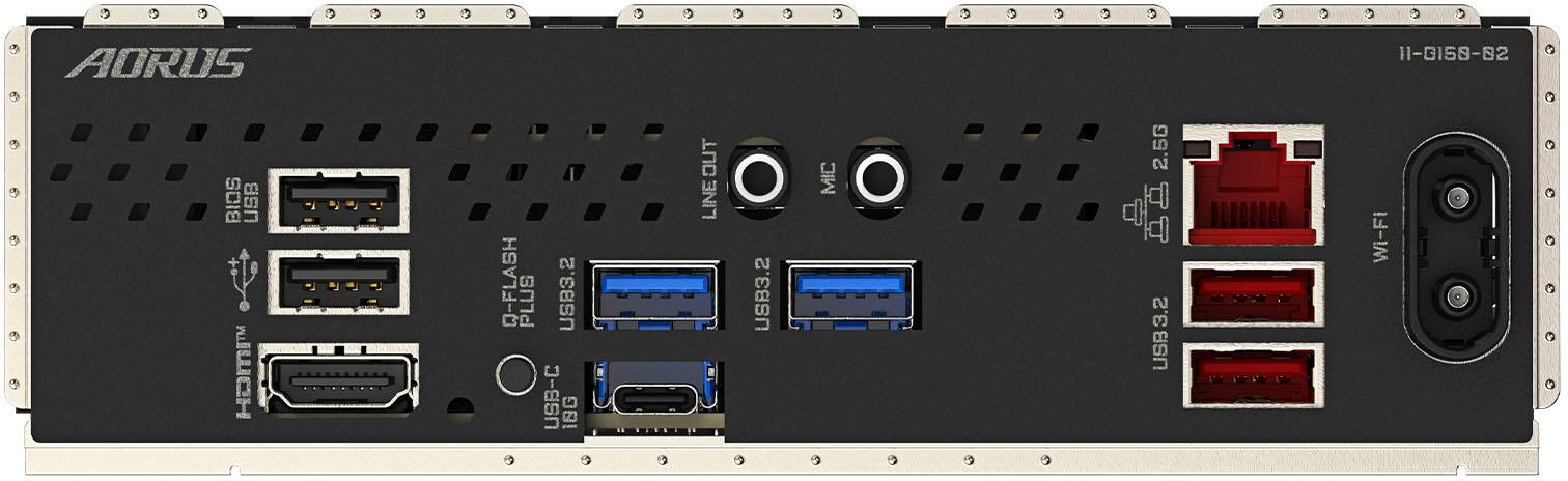 AORUS 11-0158-82 BIOS USB HOMIT Q-FLASH PLUS USB3.2 USB-C 18G OUT LINE USB3.2 MIC 2.50 3.2 USB Wi-Fi