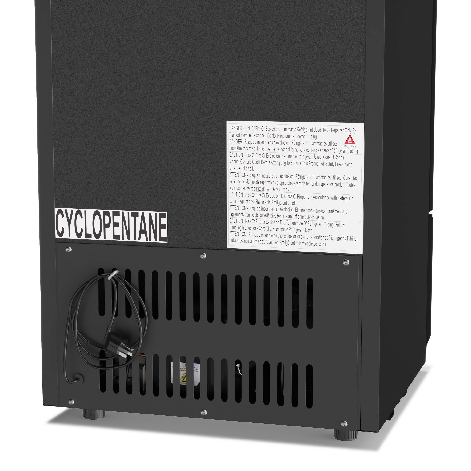 CYCLOPENTANE DANGER: Refrigerant used at low temperatures. Requires trained service personnel. Do not repaint. Only to be repainted by trained service personnel. Attention: Refrigerant used at low temperatures. Requires trained service personnel. Do not repaint. Only to be repainted by trained service personnel. Attention: Refrigerant used at low temperatures. Requires trained service personnel. Do not repaint. Only to be repainted by trained service personnel. Attention: Refrigerant used at low temperatures. Requires trained service personnel. Do not repaint. Only to be repainted by trained service personnel. Attention: Refrigerant used at low temperatures. Requires trained service personnel. Do not repaint. Only to be repainted by trained service personnel. Attention: Refrigerant used at low temperatures. Requires trained service personnel. Do not repaint. Only to be repainted by trained service personnel. Attention: Refrigerant used at low temperatures. Requires trained service personnel. Do not repaint. Only to be repainted by trained service personnel. Attention: Refrigerant used at low temperatures. Requires trained service personnel. Do not repaint. Only to be repainted by trained service personnel. Attention: Refrigerant used at low temperatures. Requires trained service personnel. Do not repaint. Only to be repainted by trained service personnel. Attention: Refrigerant used at low temperatures. Requires trained service personnel. Do not repaint. Only to be repainted by trained service personnel. Attention: Refrigerant used at low temperatures. Requires trained service personnel. Do not repaint. Only to be repainted by trained service personnel. Attention: Refrigerant used at low temperatures. Requires trained service personnel. Do not repaint. Only to be repainted by trained service personnel. Attention: Refrigerant used at low temperatures. Requires trained service personnel. Do not repaint. Only to be repainted by trained service personnel. Attention: Refrigerant used at low temperatures. Requires trained service personnel. Do not repaint. Only to be repainted by trained service personnel