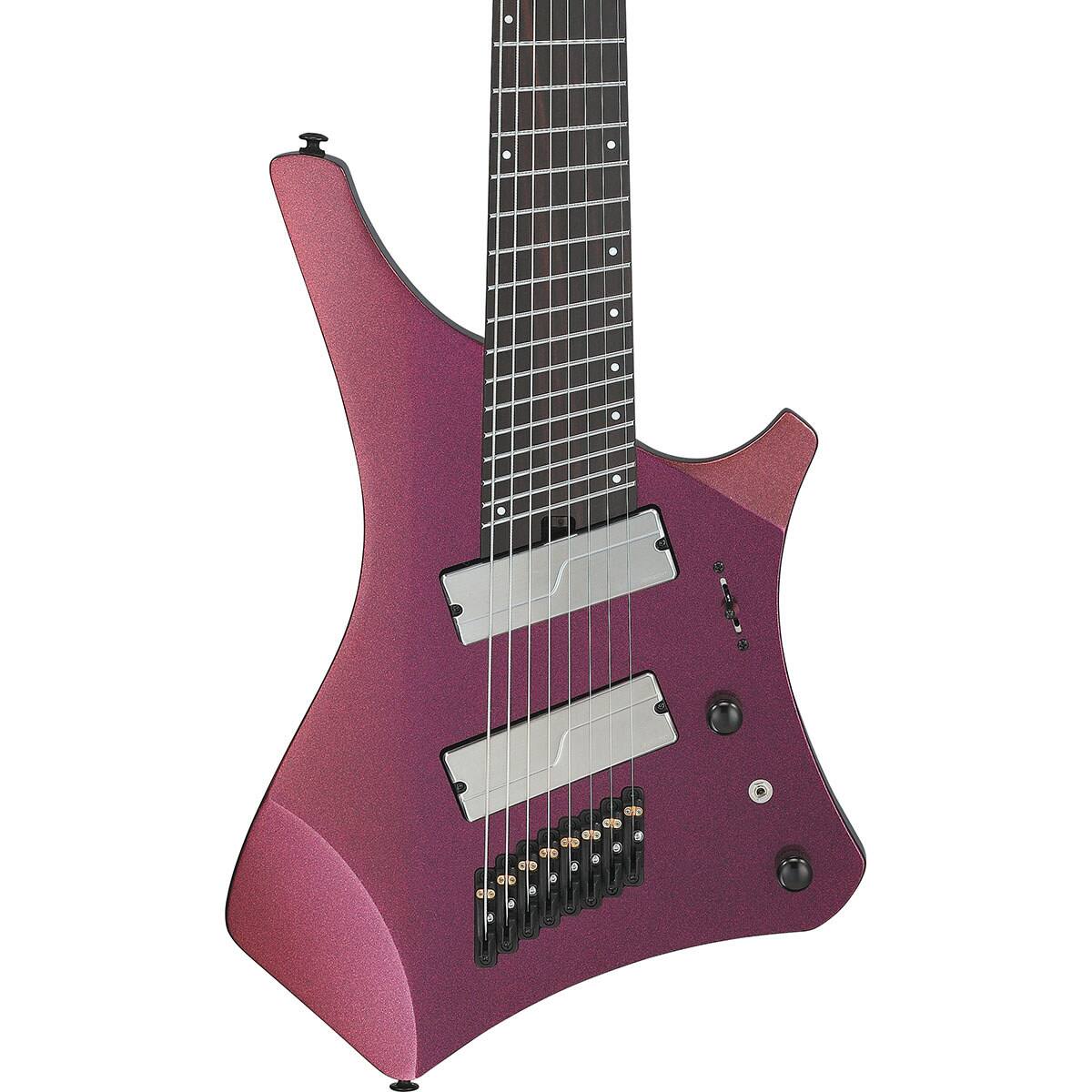 Alt View 3. Ibanez - Ibanez Alpha Series A528 8-String Multi Scale Electric Guitar, Coral Mirage.