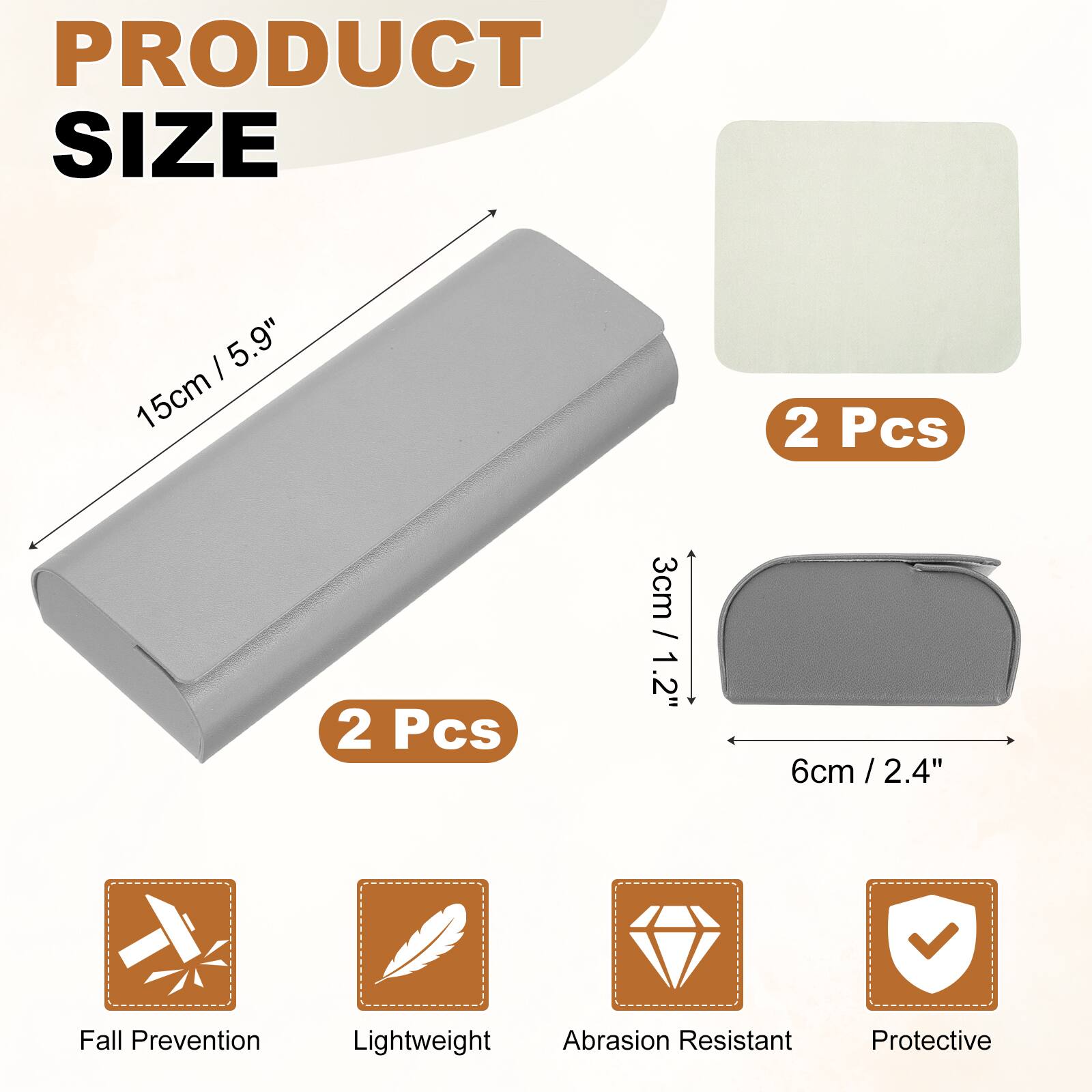 PRODUCT SIZE

15cm / 5.9"  
2 Pcs

3cm / 1.2"  
6cm / 2.4"

Fall Prevention  
Lightweight  
Abrasion Resistant  
Protective