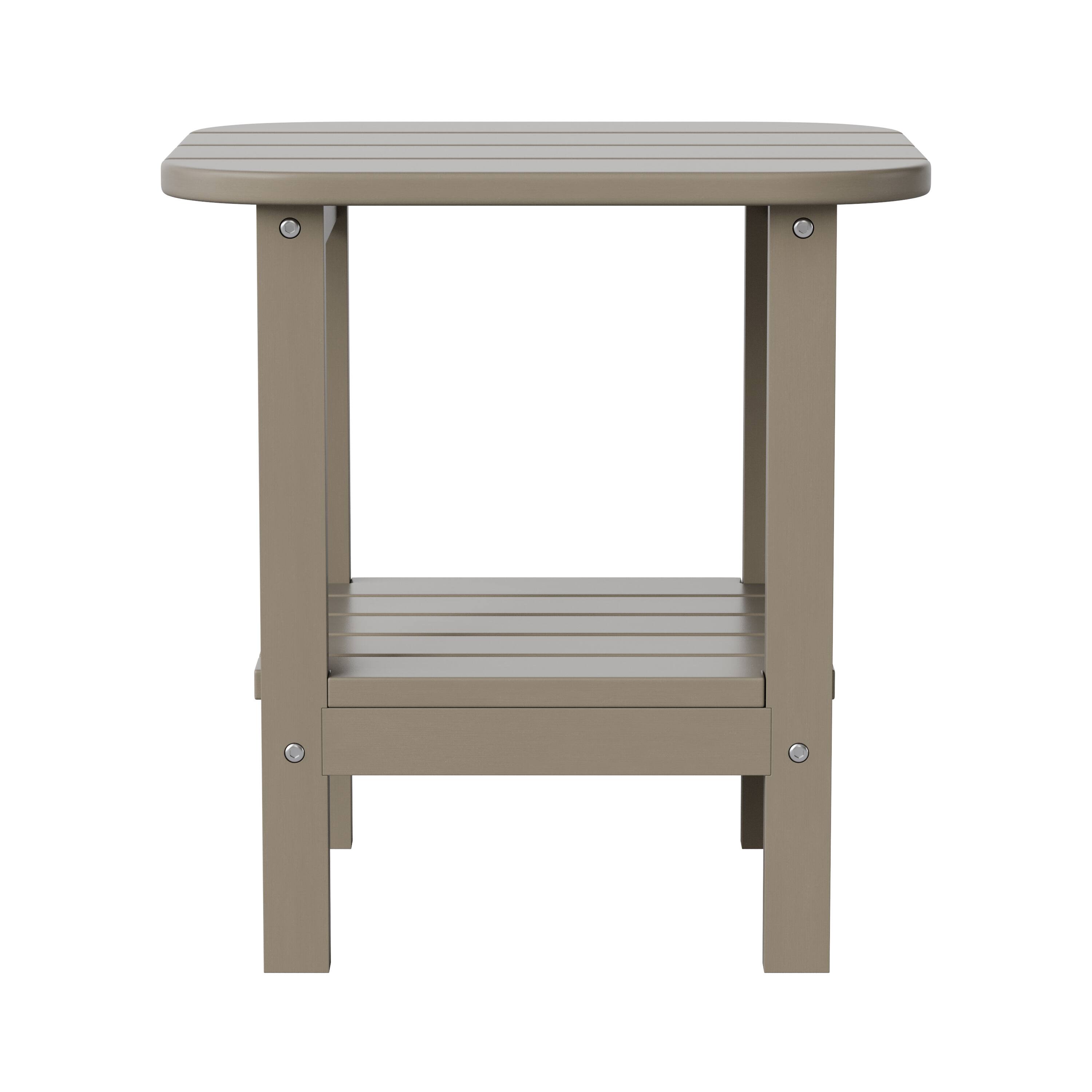 Alt View 8. Emma + Oliver - Tiverton Two Tier Polyresin Adirondack Side Table - All-Weather for Indoor/Outdoor Use - Brown.