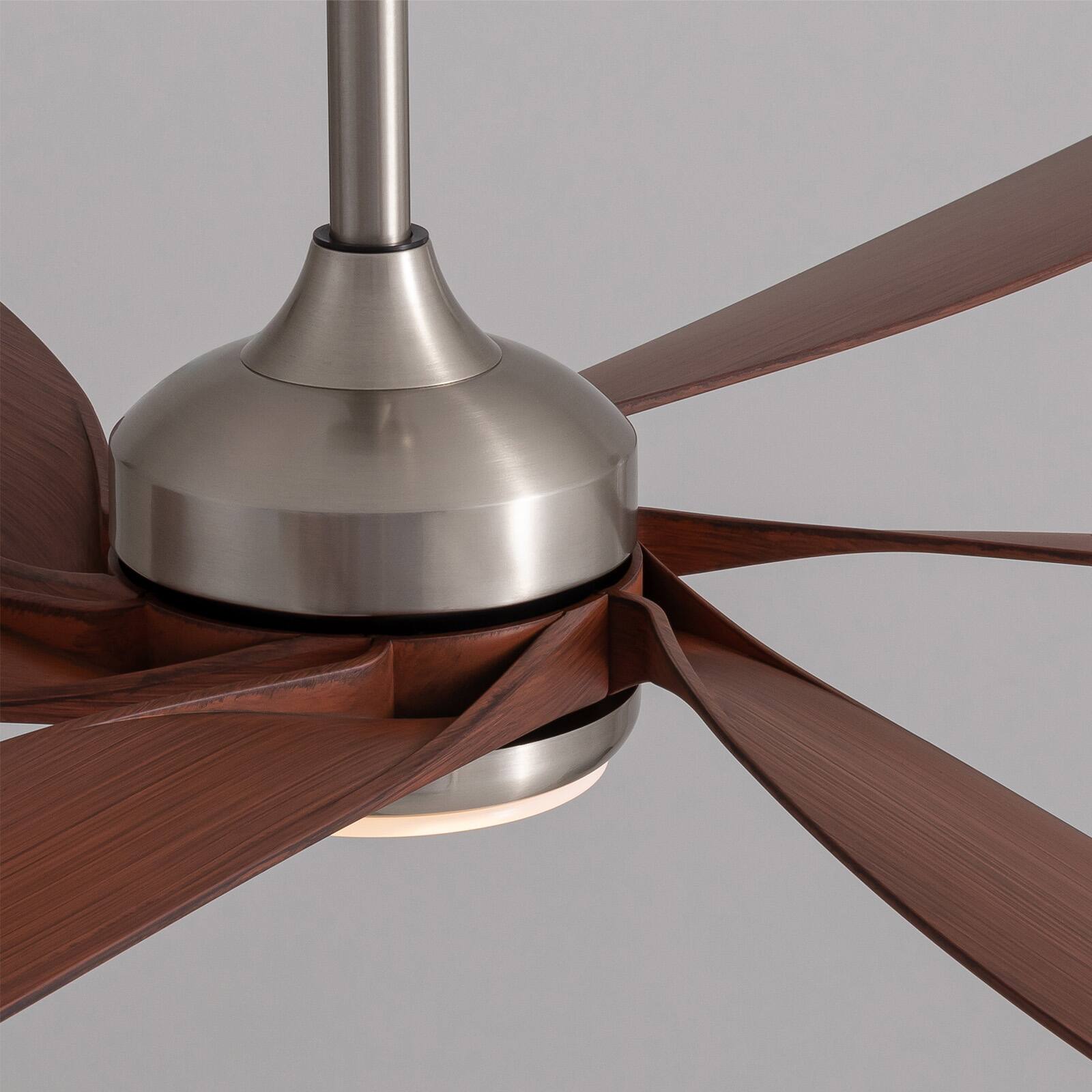 Alt View 7. Siljoy - 64" Modern Silent Ceiling Fan, Reversible DC Motor, 6 Speeds, Timer, Natural Wind, Remote & APP Control, Indoor Outdoor - Brushed Nickel.