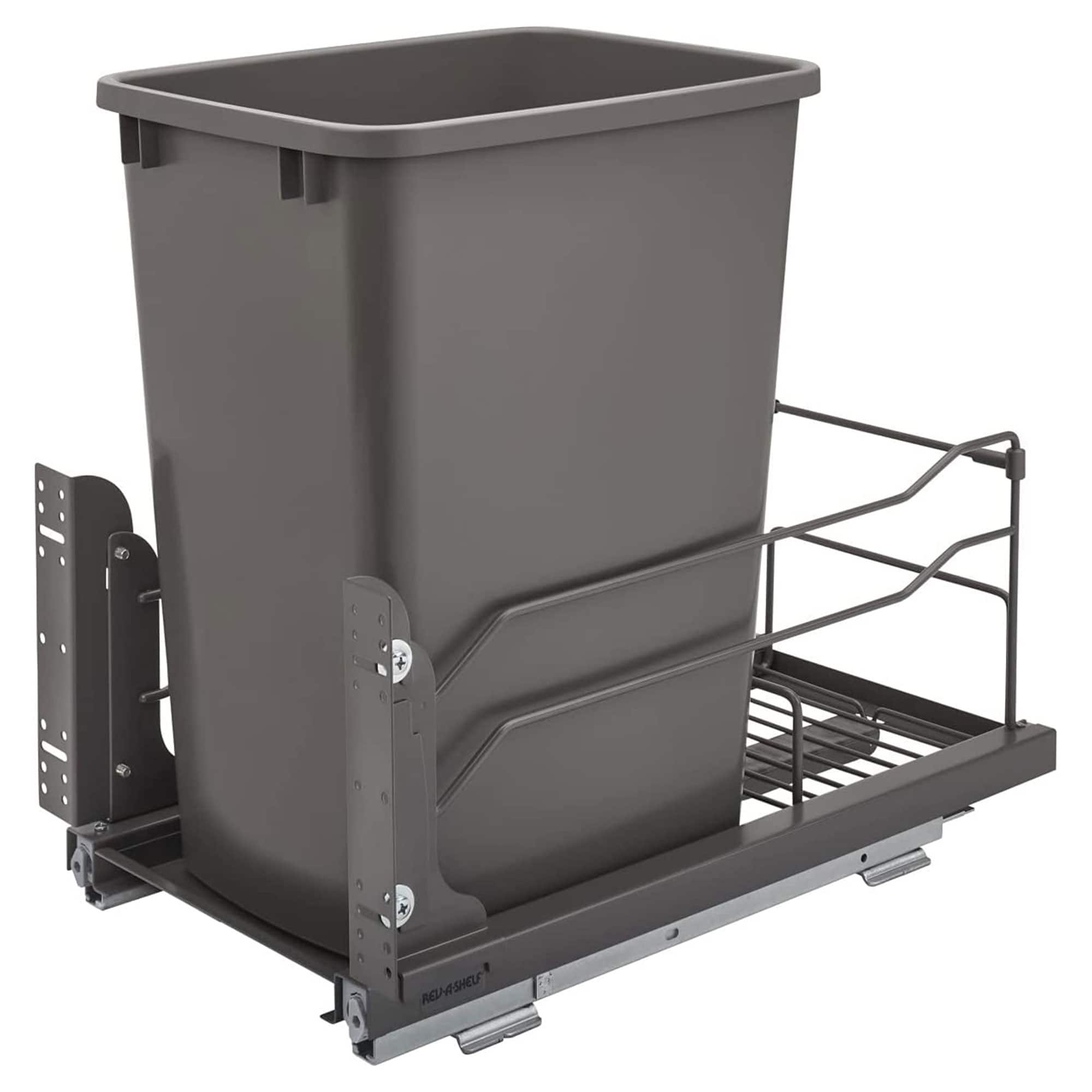 Front. Rev-A-Shelf - Rev-A-Shelf Pullout Kitchen Trash Can 35 qt. with Soft-close, 53WC-1535SCDM-113 - Orion Gray.