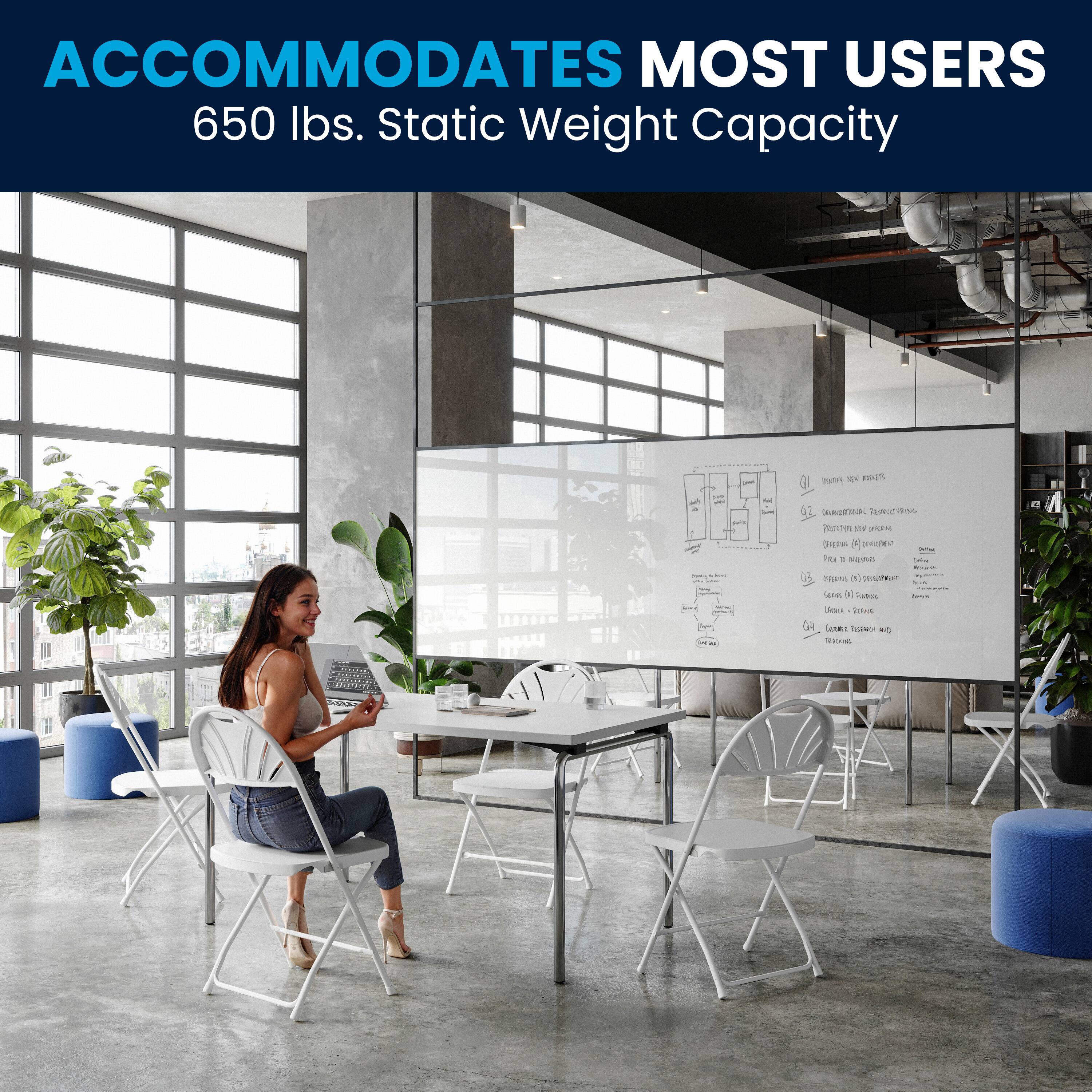 ACCOMMODATES MOST USERS  
650 lbs. Static Weight Capacity