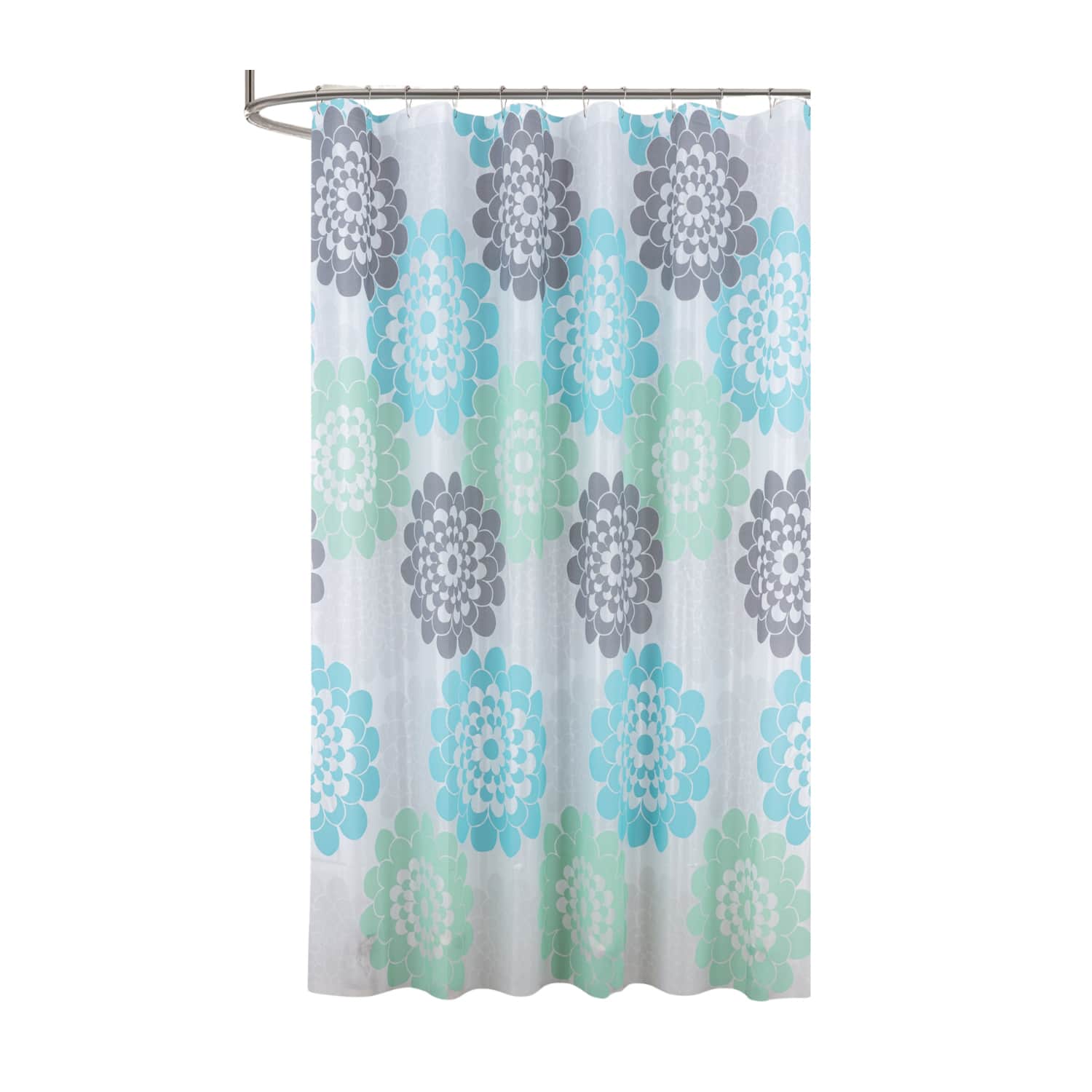 RT Designers Collection - 90GSM Peva Glit Printed Marigold Shower Curtain 70" x 72" - Seafoam
