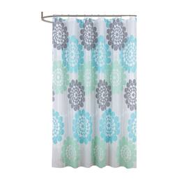 RT Designers Collection - 90GSM Peva Glit Printed Marigold Shower Curtain 70" x 72" - Seafoam