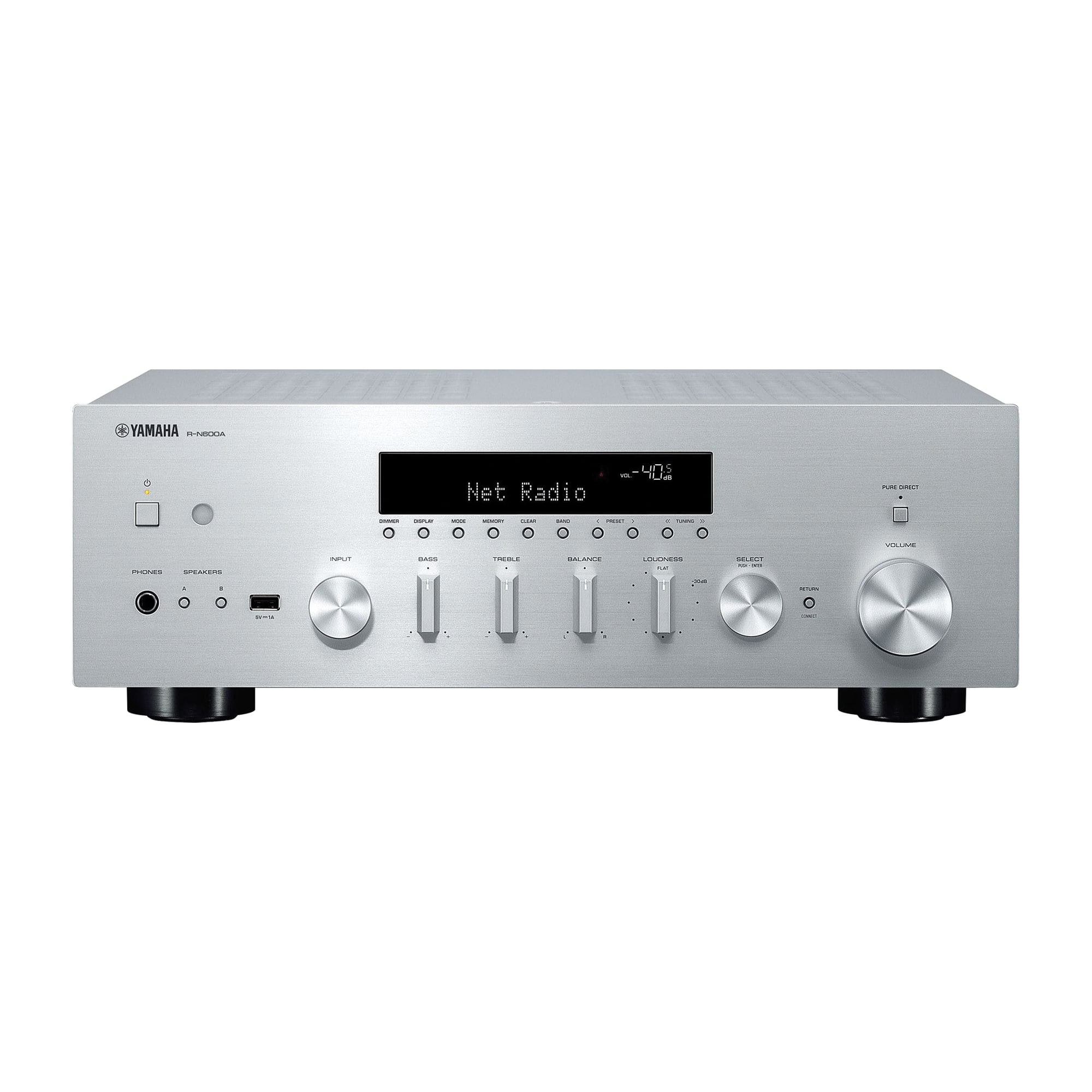Alt View 11. Yamaha - R-N600ASL Bluetooth 120-Watt 2.0-Channel Network Stereo Receiver with Remote - Silver.