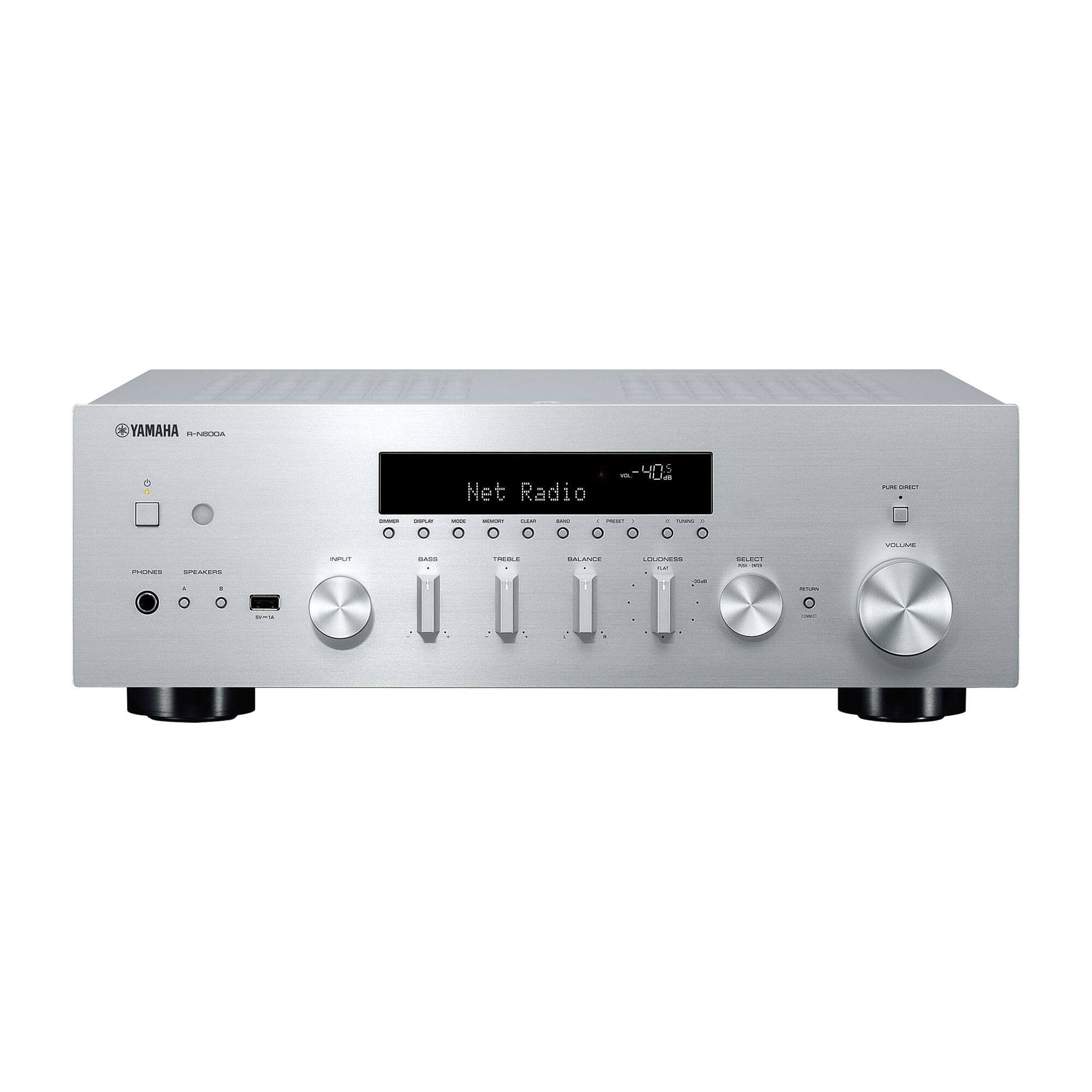 Alt View 11. Yamaha - R-N600ASL Bluetooth 120-Watt 2.0-Channel Network Stereo Receiver with Remote - Silver.