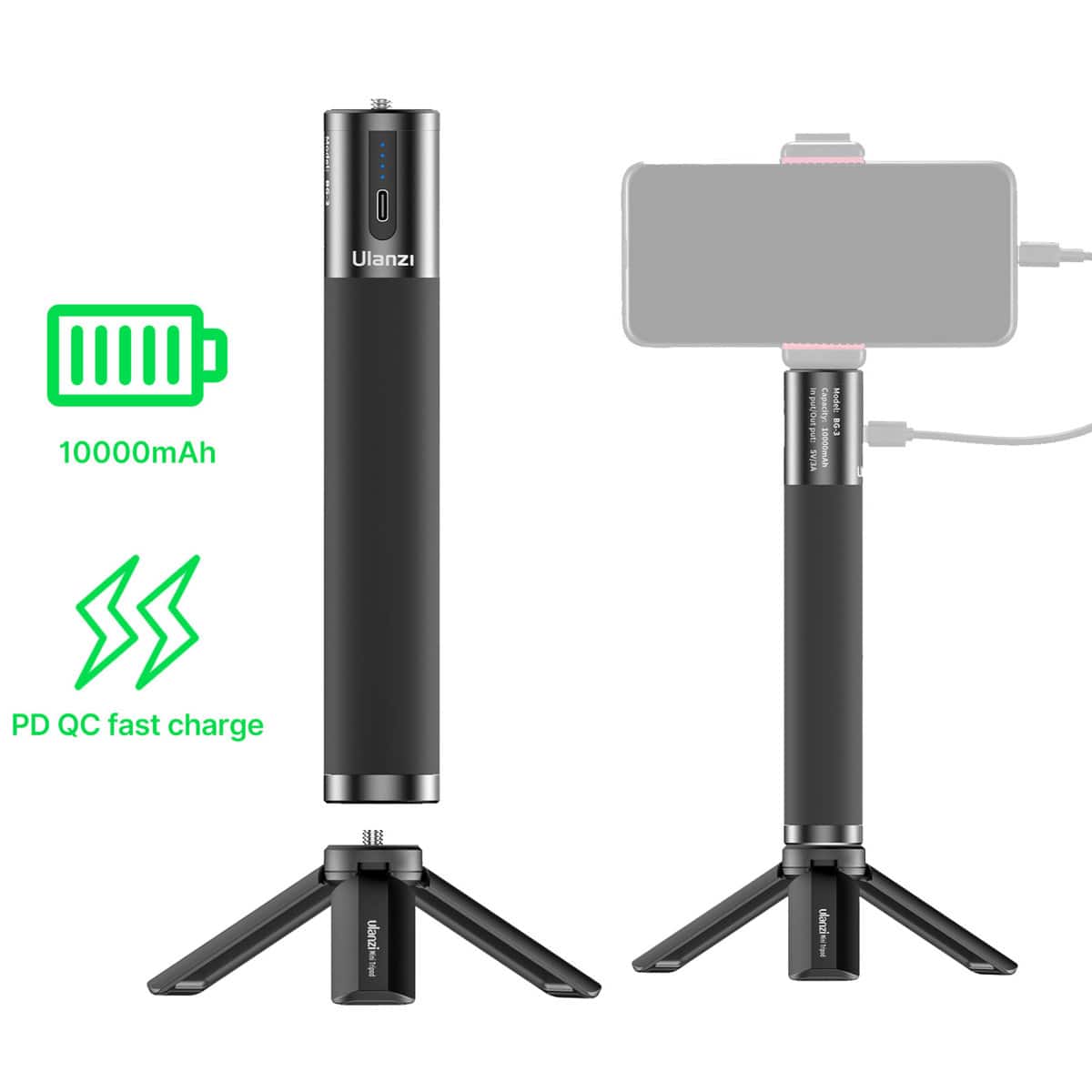 Ulanzi - BG-3 10000mAh Power Bank Hand Grip with USB-A & Type-C Dual Charging Ports price history on PriceWatchPro