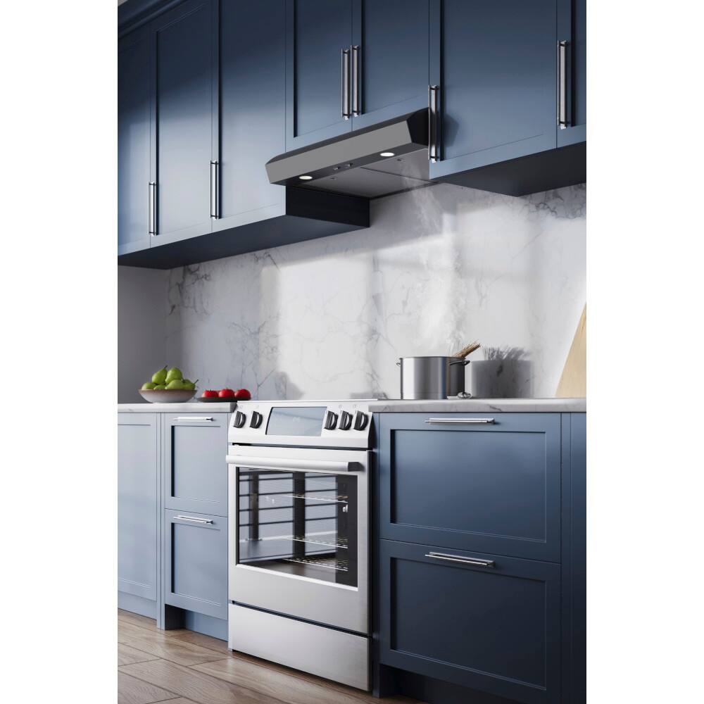 Alt View 14. Broan - Broan-NuTone 30-Inch Under Cabinet Range Hood, ENERGY STAR, 350 Max Blower CFM - Black.