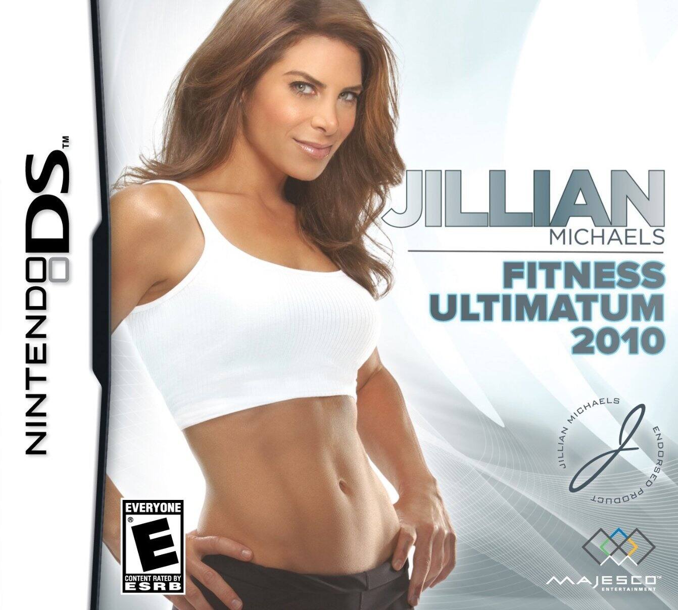 NINTENDO DS™

JILLIAN MICHAELS

FITNESS ULTIMATUM 2010

ENDORSED PRODUCT

JILLIAN MICHAELS

MAJESCO ENTERTAINMENT

EVERYONE

E

CONTENT RATED BY ESRB