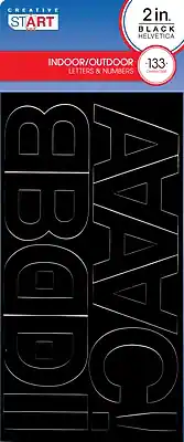 Cosco - 2" Self-adhesive Letters and Numbers, 133/Pack (098139) - Black