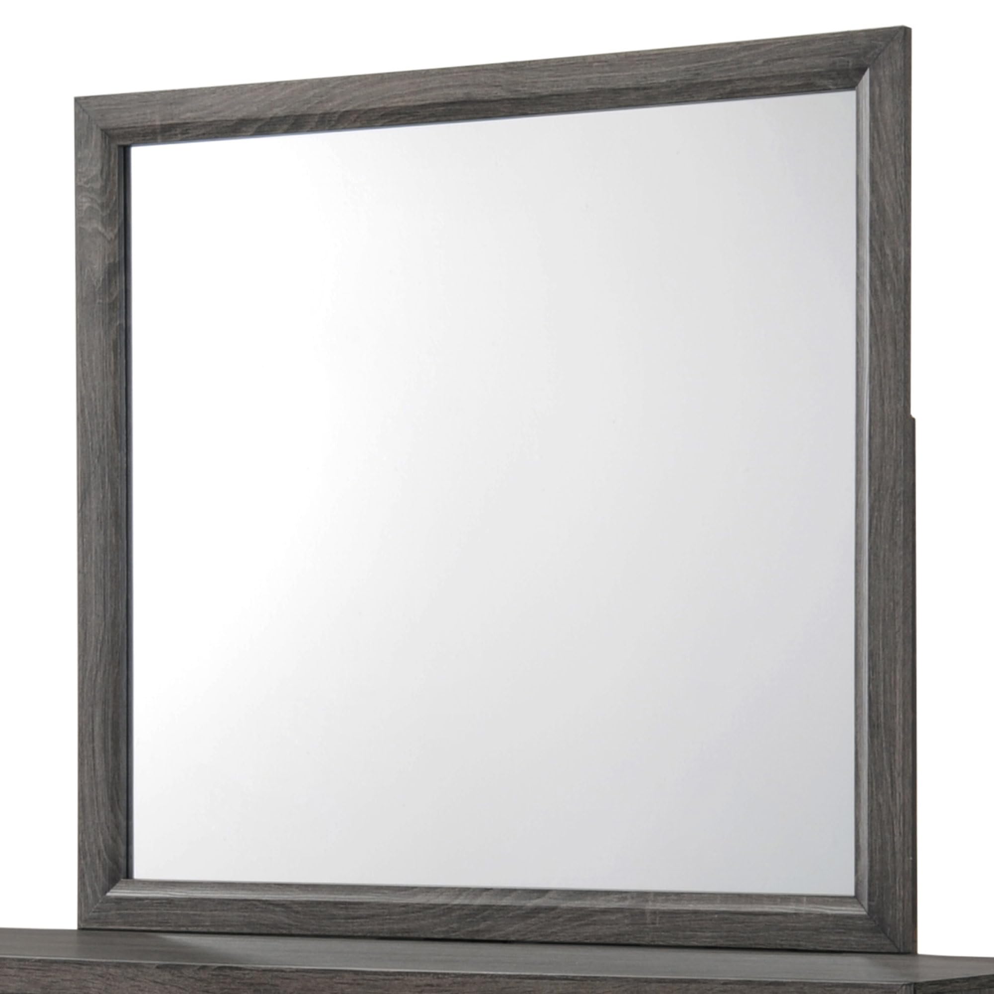 Angle. Kings Brand Furniture - Kings Brand Furniture Ambroise Wood Dresser & Mirror, Gray/Black - Grey.