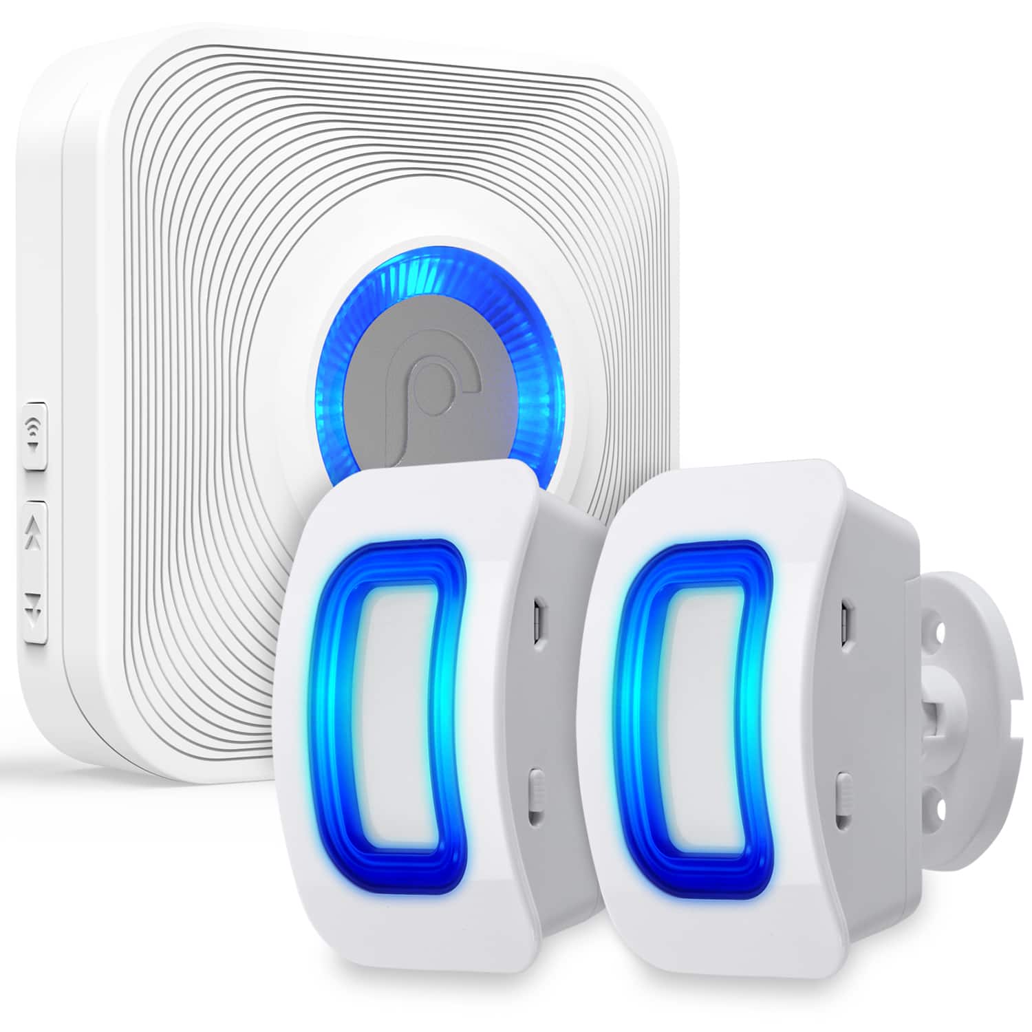 Fosmon - WaveLink Door Chime Driveway Alarm Guard Wireless Motion Sensor Detector, Store Entrance Alert (1 Receiver + 2 Sensor) - White